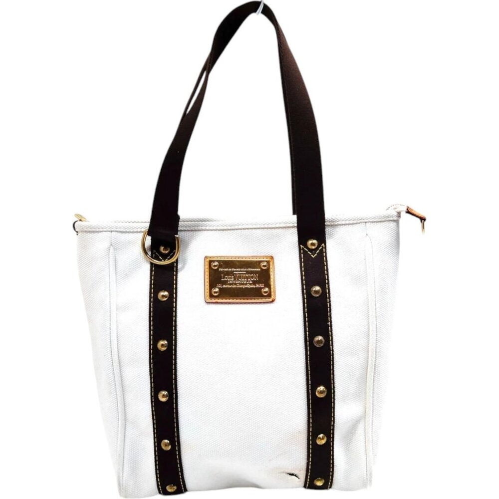 101262BR (L3) Louis Vuitton Tote Bag White Leather
